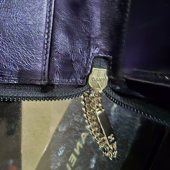 EUC Authentic ULTRA RARE Chanel Cambon Iridescent Blue Organizer Wallet - Picture 7 of 16